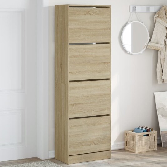 Skoskap med 4 vippeskuffer sonoma eik 60x34x187,5 cm 8721012385672