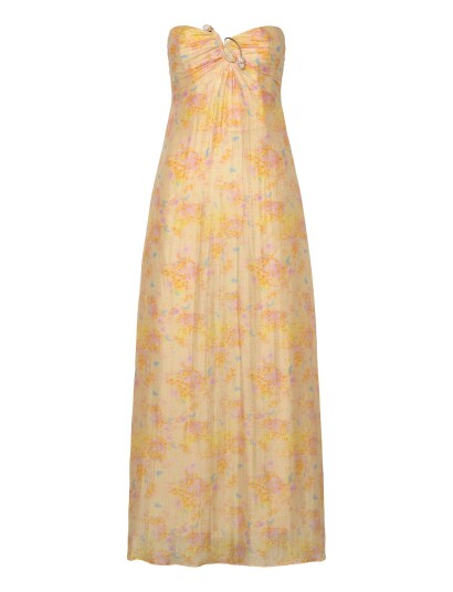 Bardot Amina Strapless Maxi Dress   Yellow   42