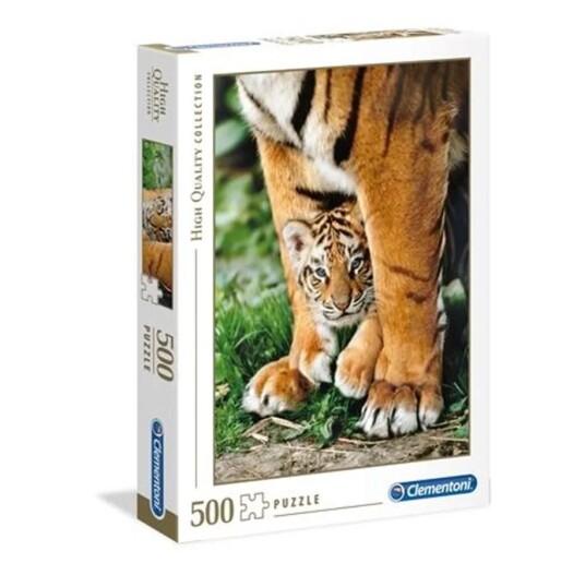 Clementoni Puslespill 500 Bengal Tiger Cub Between Its Mother