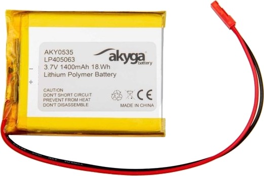 Akyga Aky0535 Batteri Sølv Lithium-Ion Li-Ion 1400 Mah 3,7 V 50 Mm AKY0535