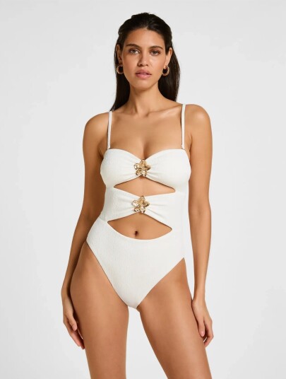 Hunkemöller Crinkle Bandeau Hl Bs   White   L