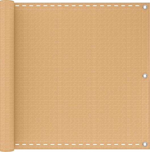 vidaXL Balkong Skjerm sand 75 x 300 cm HDPE og Aluminium