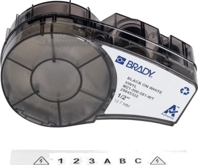 Brady M21-500-581-Wt, Hvit, Selvklebende Skriveretikett, Kontinuerlig Etikett, Vinyl, Trermisk Overføring, Akryl