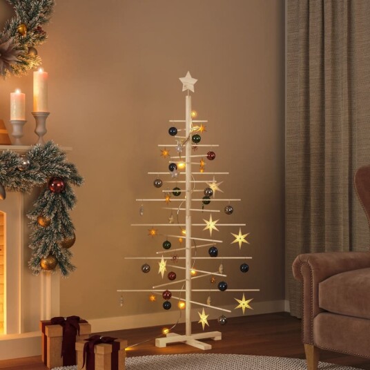 vidaXL Juletre av tre til pynt 150 cm heltre furu