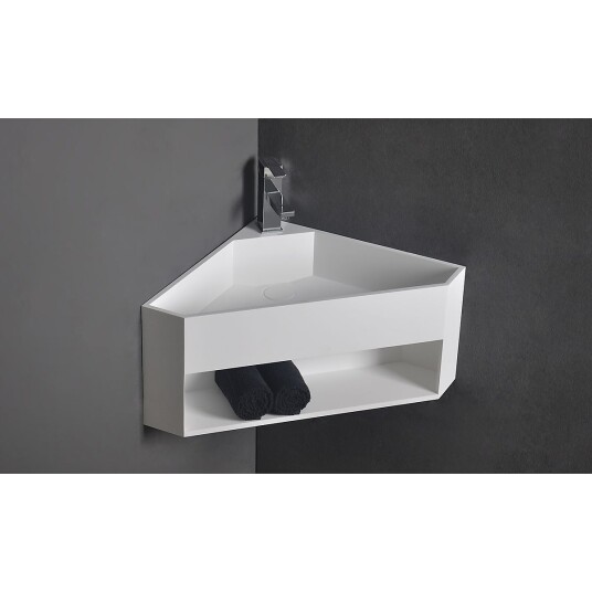 Copenhagen Bath Stavanger hjørneservant 500x500 mm, med 1 hylle, Hvit Matt Copenhagen Bath Stavanger hjørneservant 500x500 mm, med 1 hylle, Hvit Matt