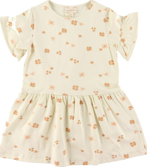 Popirol Kjole Poibi Trykk Clover Popirol 4 år 104 Kjole Beige