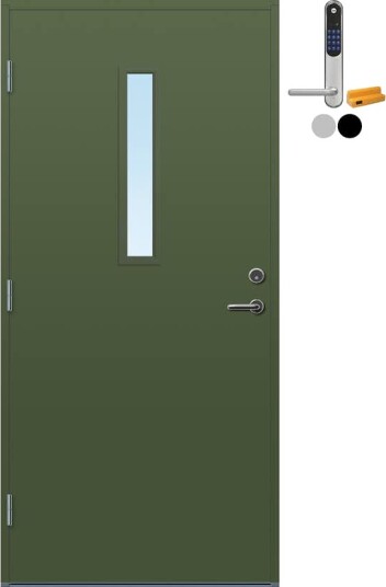 Ytterdør Bygg1 Kjeller Klarglass med Yale Doorman Classic Home