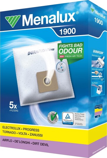 Menalux støvsugerposer 1900 til AFK/Airflo/Electrolux/Tornado m.m.