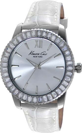 Kenneth Cole Dameklokke IKC2849 Sølvfarget/Lær Ø40 mm