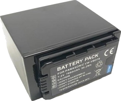 Extra Digital Batteri til Panasonic VW-VBD78, 7800mAh
