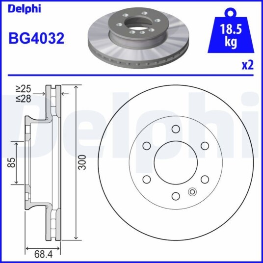 Bremseskive DELPHI BG4032 Bremseskive DELPHI BG4032