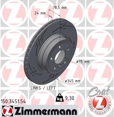 Bremseskive ZIMMERMANN 150.3451.54