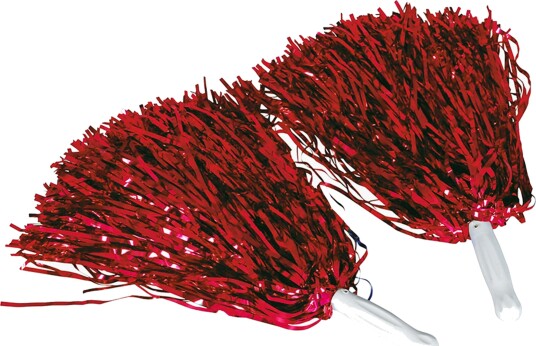 Fiestas Guirca Pom Poms Rød Metallic 2-pakning 17105