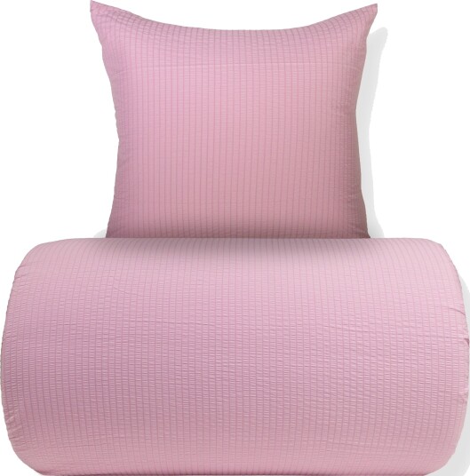Sengetøy 140x220 cm   Kreppsengetøy   Microfiber   Rosa seersucker