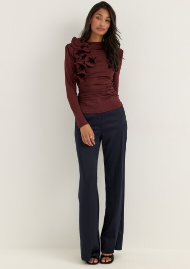 Bubbleroom Occasion Flounce long Sleeve Top
