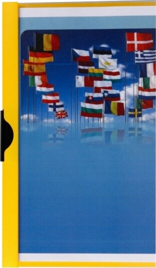Durable Duraclip 60   Klipsfil   For A4 210 X 297 Mm   Kapasitet: 60 Ark   Gul Med Transparent Frontperm