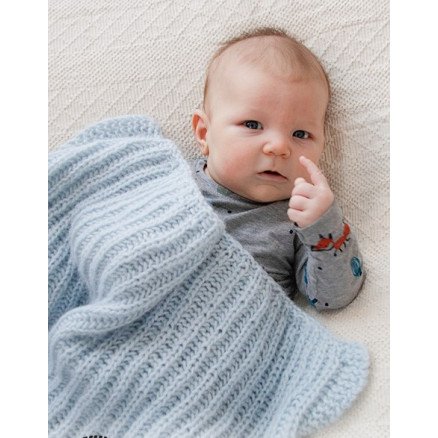 Bonne Nuit by DROPS Design Baby Teppe Strikkeoppskrift 65 80 cm