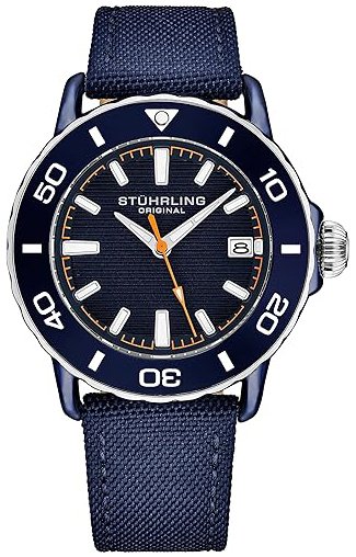 Stührling Original Herreklokke 4041.4 Explorer Blå/Lær Ø40 mm