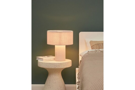 Lefkada Bordlampe 35 cm E27 Lysegrå