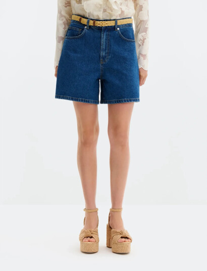 Malina Solene High Rise Denim Shorts Blue 42 Malina Solene High Rise Denim Shorts Blue 42