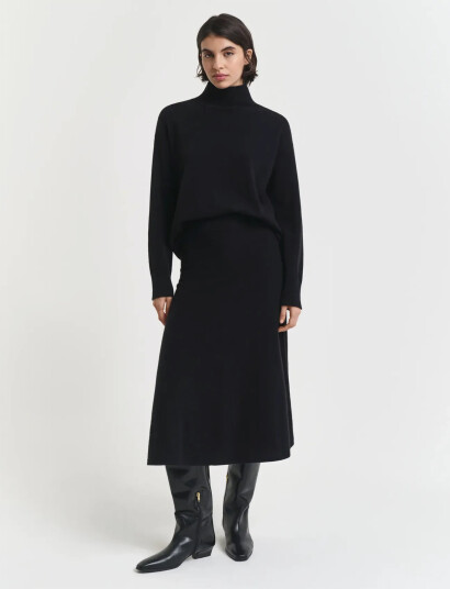 GANT Superfine Lambswool Skirt - Black - M