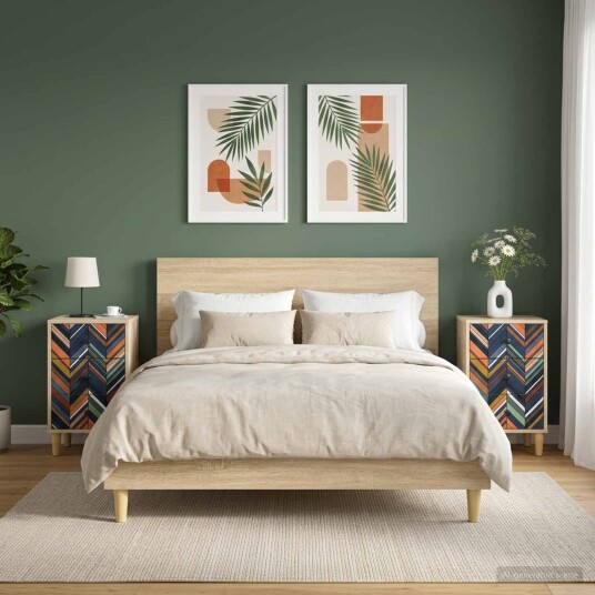 vidaXL Nattbordskap OMMEN 2 stk. Sonoma eik 36 x 33 x 60 cm
