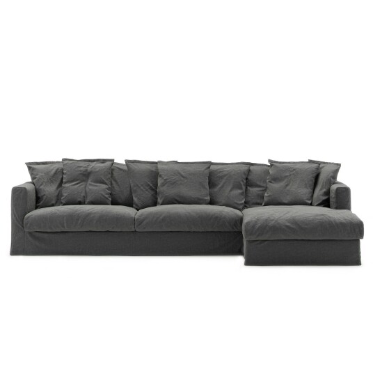 Decotique Le Grand Air 3 Seter Sofa Lin Divan Høyre Carbon Dust