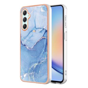 Samsung Galaxy A25 Marble Pattern Electroplated IMD TPU-deksel Blå