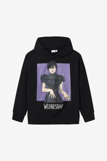 Name It Hettegenser nkfJida Wednesday Rlx SW WH Unb Svart