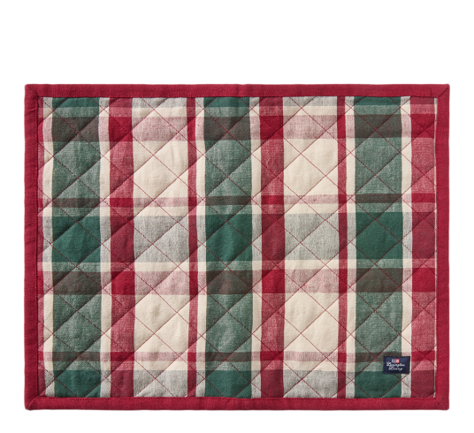 Lexington   Spisebrikke vattert lin/bomull 35x45 cm rutete grønn/rød/beige