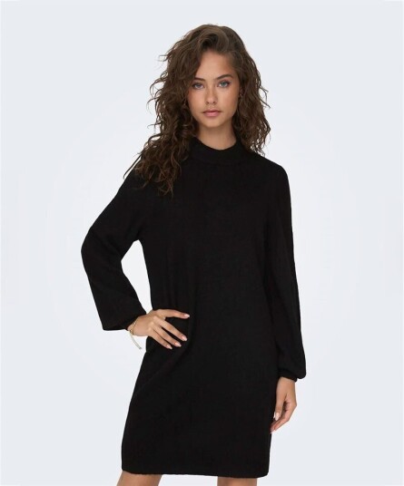 Jdy Rue L/s Høyhalset Kjole Svart XS