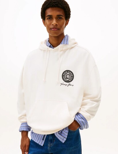 Tommy Jeans Tjm 90S Dollar Graphic Hood Ext Cream L