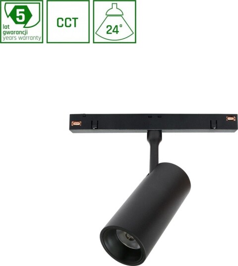 10W SMART LED skinnespot   950lm 3000K hvit kant   Kulør : CCT Varm til Kald Hvit