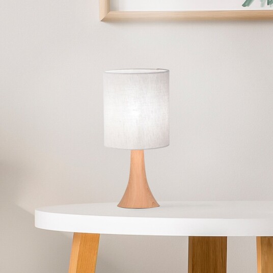 Arto bordlampe lysbrun/hvit høyde 32 cm – COREP SAS   Stue   Metall   Med skjerm