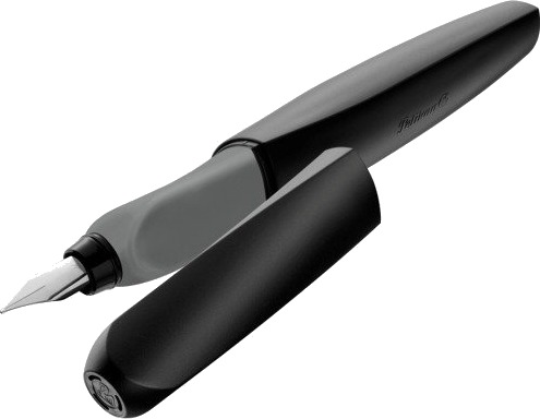 Pelikan 946806 Svart Grå Patronpåfyllingssystem Svart Rund Spiss Rustfritt Stål Medium