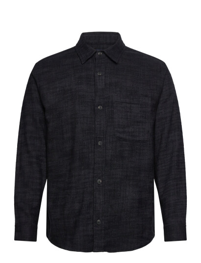 Abercrombie & Fitch Long Sleeve Slub Flannel - Black - S