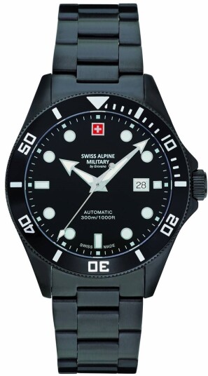 Swiss Alpine Military Herreklokke 7095.2177 Deep Sea Diver Sort/Stål