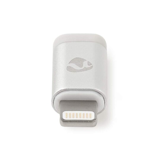 Nedis Lightning Adapter Apple 8 pinners USB Micro b Hun Gull Belagt Rund Aluminium