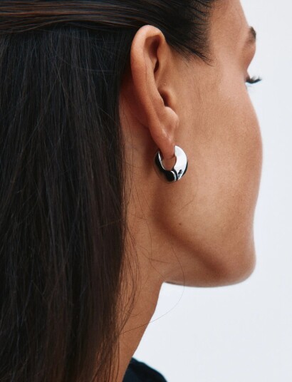 Edblad Azura Hoops L Silver One Size   Silver   ONE SIZE
