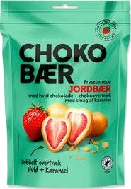 Nordthy Chokobær Frysetørkede Jordbær Hvitog karamell sjokolade 90 g.