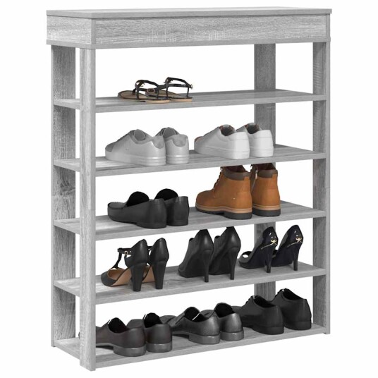 Skohylle grå sonoma 80x30x98 cm konstruert tre 8721158649683 Skohylle grå sonoma 80x30x98 cm konstruert tre 8721158649683