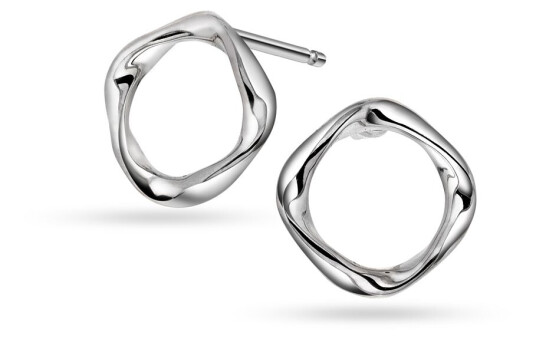 Pan Jewelry, Bølge øredobber i 925 rhodinert sølv