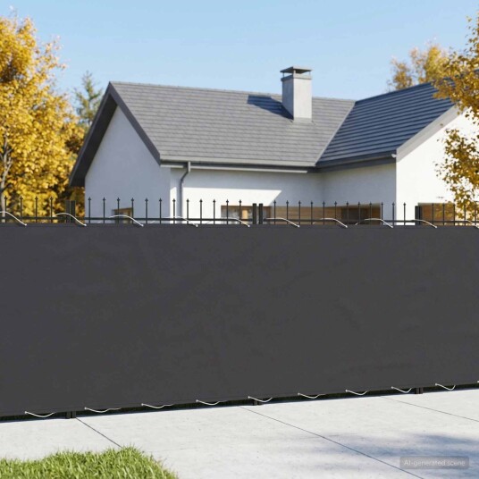 vidaXL Balkong privat skjerm 200 x 600 cm Stoff med PU belegg Svart