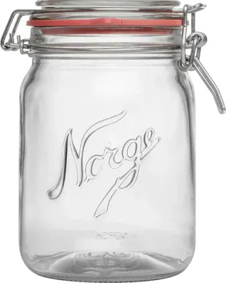 Hadeland Glassverk Norgesglasset 1l Med Hengslet Lokk