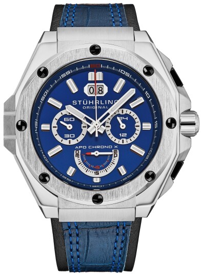 Stührling Original Herreklokke 1018.02 Monaco APO Chrono X Blå/Lær Stührling Original Herreklokke 1018.02 Monaco APO Chrono X Blå/Lær