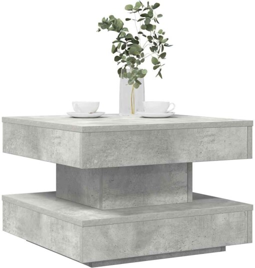 Salongbord 360 graders roterbart betonggrå 50x50x34,5 cm