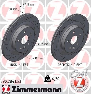 ZIMMERMANN 590.2841.53 Bremseskive ZIMMERMANN 590.2841.53 Bremseskive