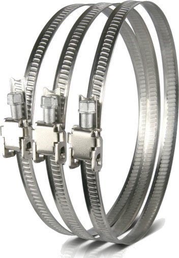 Lindab Slangeklemme Tks 200/250 Mm, Rustfri Med Fastmonteret Galvaniseret Lås Til Flexslanger.
