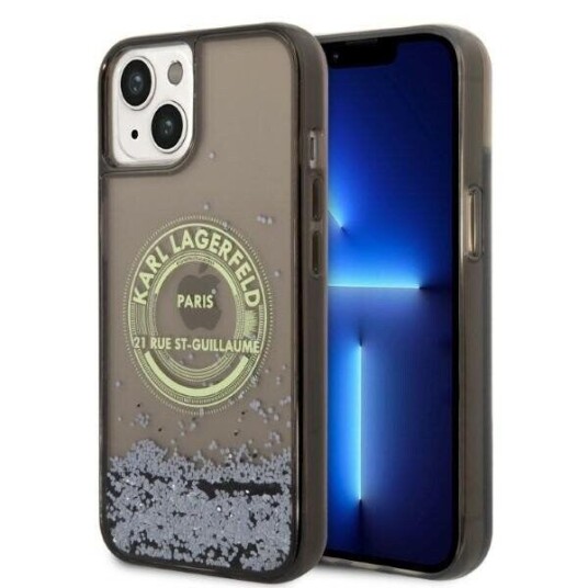 Karl Lagerfeld Flytende Glitter Rundt Rsg-Logoetui - Etui Iphone 14 Plus (Czarny)