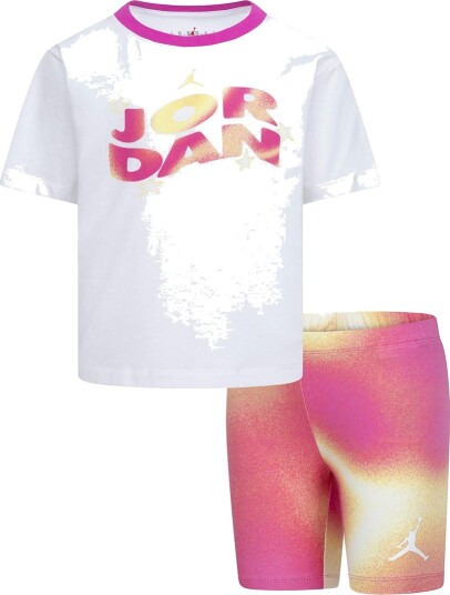 Jordan Shorts Sett Lemonade stativ Laser Fuchsia Jordan 24 md Shorts Hvit Rosa